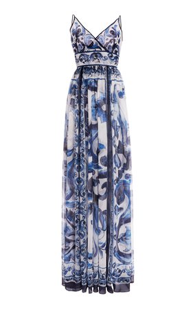 Printed Silk-Chiffon Maxi Dress By Dolce & Gabbana | Moda Operandi