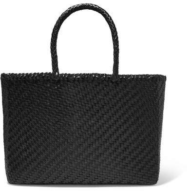 Diffusion - Basket Big Woven Leather Tote - Black