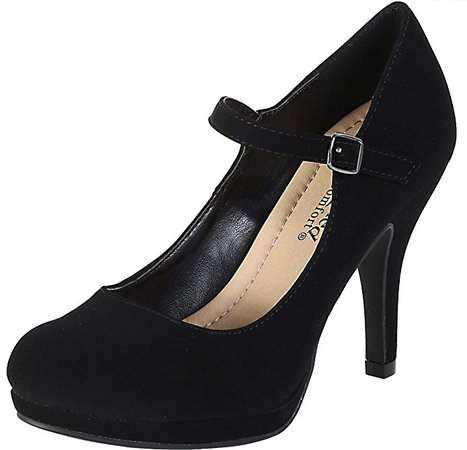Amazon.com | City Classified Comfort Women's Dennis Mary Jane High Heel, Black, 7 M US | Shoes