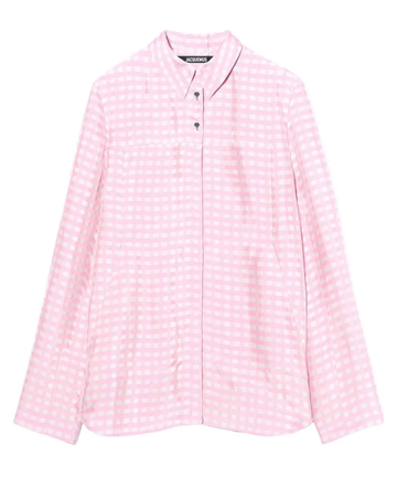 jacquemus pink checkered set top