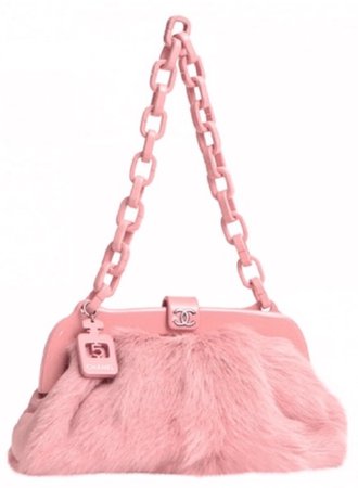 CHANEL Pink Fur Handbag
