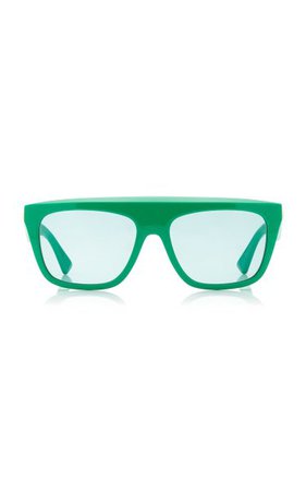 Acetate Flat-Top Square-Frame Sunglasses By Bottega Veneta | Moda Operandi