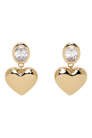 NUMBERING Gold #5110 Heart Earrings