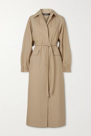 Beige Belted cotton trench coat | Kassl Editions | NET-A-PORTER