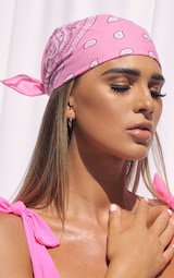 Pink Scarf Print Bandana | Accessories | PrettyLittleThing