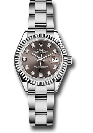 LADY-DATEJUST Oyster, 28 mm, Oystersteel, white gold and diamonds