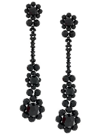 Simone Rocha Crystal Beaded Drop Earrings ERG110903 Black | Farfetch