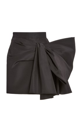 Bow-Embellished Silk-Faille Mini Skirt by Carolina Herrera | Moda Operandi