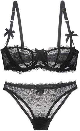 Varsbaby Women's Lumiere Lace Unlined Balconette Bra and Panty Set at Amazon Women’s Clothing store