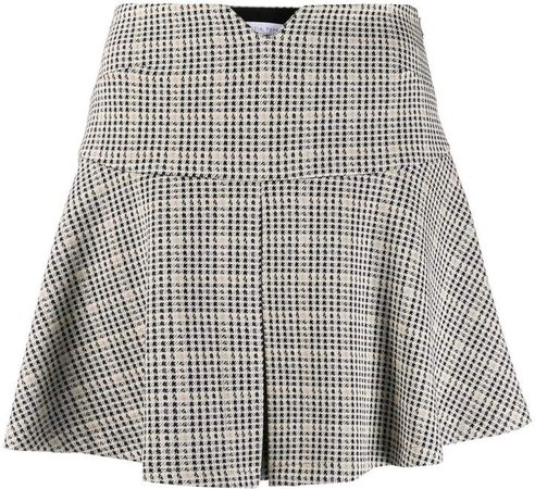 check patterned flared mini skirt