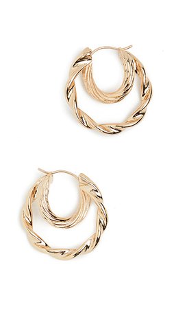 Loeffler Randall Holly Double Hoop Twisted Earrings | SHOPBOP
