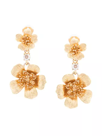 Oscar De La Renta Flower Drop Earrings - Farfetch