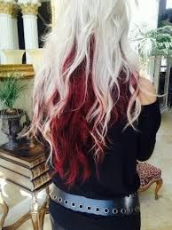white hair with red tips - Google Search