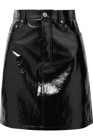 Helmut Lang | Crinkled patent-leather mini skirt | NET-A-PORTER.COM