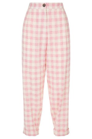 plaid pink pants