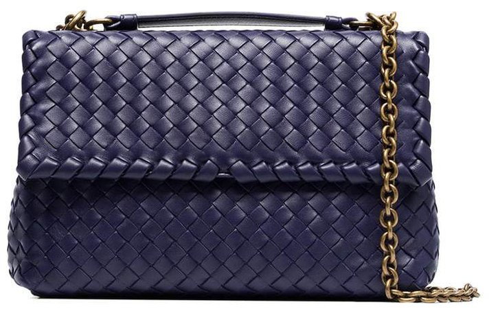 blue Olympia intrecciato leather bag