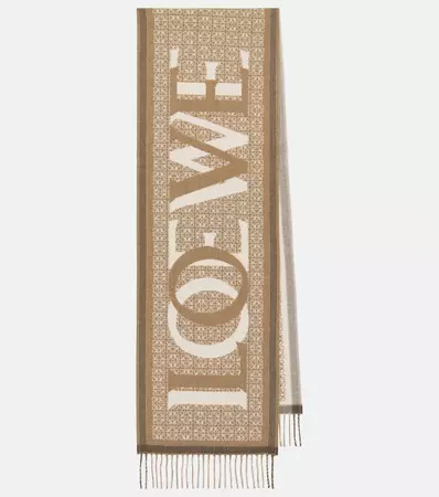 Love Wool And Cashmere Scarf in Beige - Loewe | Mytheresa
