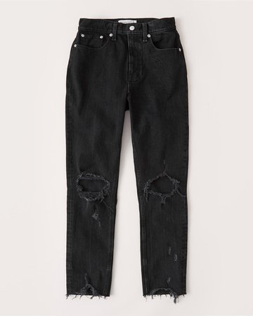High Rise Ankle Mom Jeans