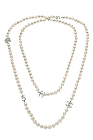Chanel White Gripoix Faux Pearl Charm Necklace - What Goes Around Comes Around