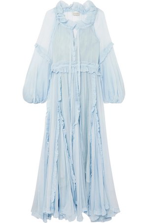 Lee Mathews | Bluebell ruffled silk-georgette maxi dress | NET-A-PORTER.COM