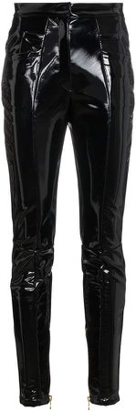 high waisted PVC trousers