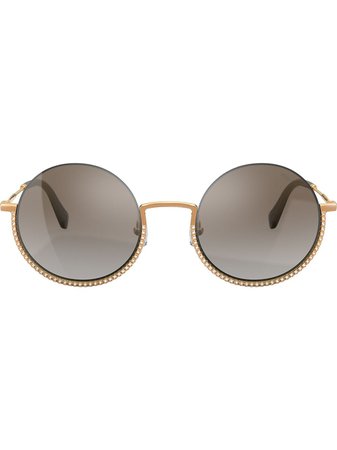 Shop Miu Miu Eyewear round sunglasses with Express Delivery - FARFETCH