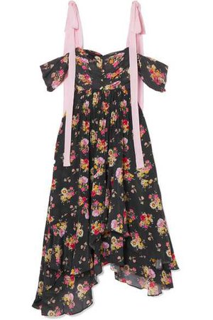 Preen Line | Dehebra floral-print crepe de chine and georgette midi dress | NET-A-PORTER.COM