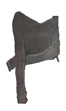 grey cut up knit sweater