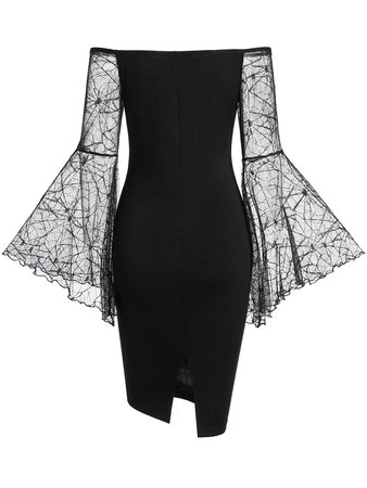 DressLily.com: Photo Gallery - Off The Shoulder Sheer Bell Sleeve Gothic Halloween Bodycon Dress