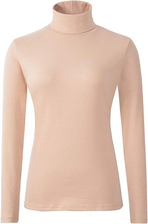 HieasyFit Women's Soft Cotton Turtleneck Top Basic Pullover Sweater at Amazon Women’s Clothing store