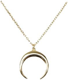 new moon necklace, gold