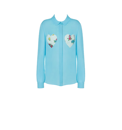 Moschino Calico Animals Details Charmeuse Shirt (Dei5 sheer edit)