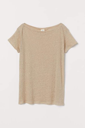 Linen T-shirt - Beige