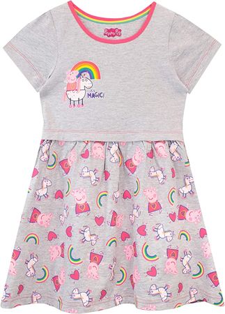 Amazon.com: Peppa Pig Girls' Unicorns & Rainbows Dress Multicolored Size 3T: Clothing, Shoes & Jewelry