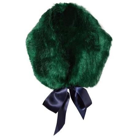 Emerald faux fur stole