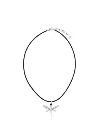 Anapsara 18kt White Gold Dragonfly Diamond Pendant Necklace | Farfetch.com