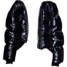 black mirror/oil effect puffer jacket