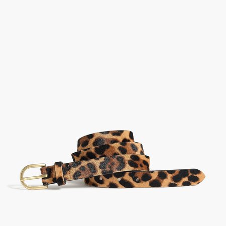 Leopard calf hair belt