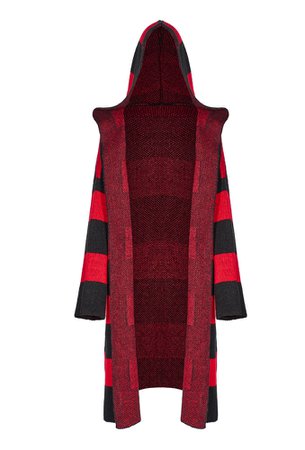 Holly Wizard Red Stripe Gothic Cardigan by Punk Rave