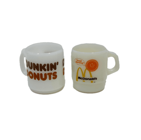 Vintage Dunkin’ Donuts And Mcdonalds Milk Glasses Coffee Mugs Cup Lot 1970s | eBay