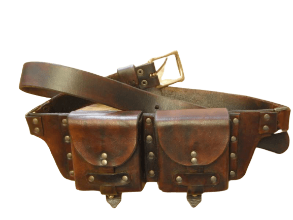 leather belt with pouches
