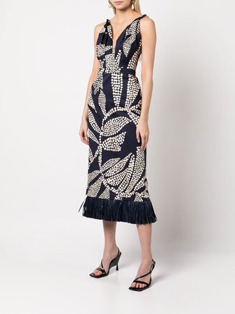 Johanna Ortiz graphic-print fringed cotton dress - FARFETCH