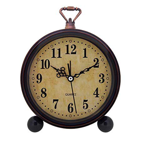 Amazon.com: Konigswerk Vintage Retro Old Fashioned Decorative Quiet Non-Ticking Sweep Second Hand, Quartz Analog Large Numerals Desk Clock, Battery Operated, Loud Alarm (Classic): Home & Kitchen