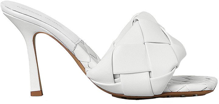 Leather Woven Sandals in Optic White | FWRD