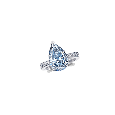Graff, Pear Shape Blue Diamond Ring, 4.01 ct Fancy Intense Blue pear shape diamond