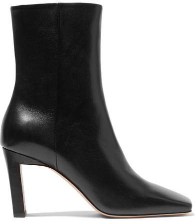Isa Leather Ankle Boots - Black