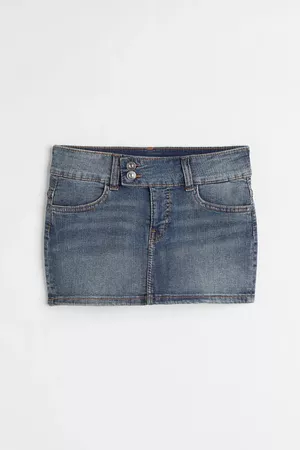 Denim Mini Skirt - Denim blue - Ladies | H&M US