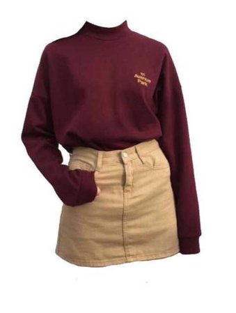 tucked in maroon shirt in manila skirt