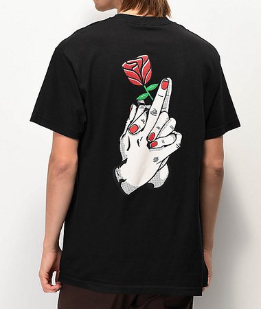 Sausage Finger Rose Black T-Shirt | Zumiez