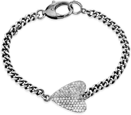 Folded Heart Diamond Bracelet